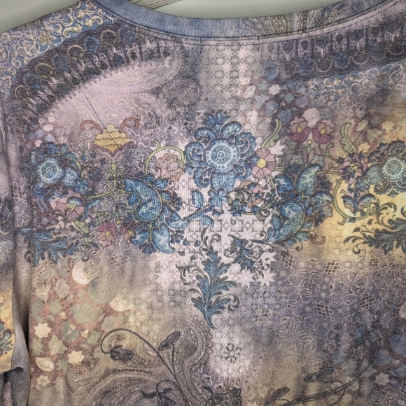 XCIT USA Y2K floral long sleeve woman's top size 1X - Picture 10 of 12